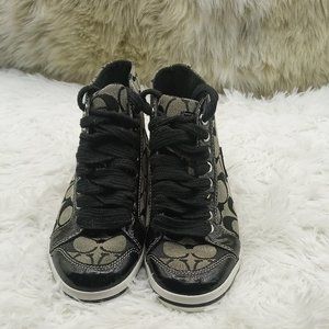 Women's Black/Grey Coach Shoes Pre-owned Size 6